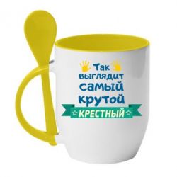 Чашка с ложкой So looks like most steep Godfather - PrintSalon