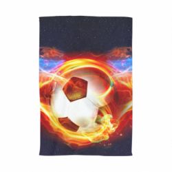 Полотенце с принтом Soccer ball on fire in space - PrintSalon