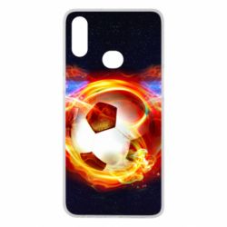 Чехол для Samsung A10s Soccer ball on fire in space - PrintSalon