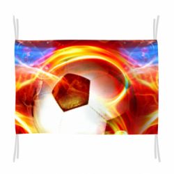 Флаг Soccer ball on fire in space - PrintSalon