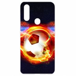 Чехол для Oppo A31 Soccer ball on fire in space - PrintSalon