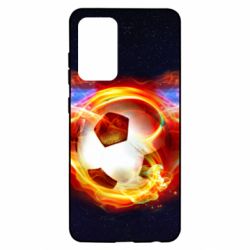 Чехол для Samsung A52 5G Soccer ball on fire in space - PrintSalon