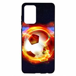 Чехол для Samsung A72 5G Soccer ball on fire in space - PrintSalon