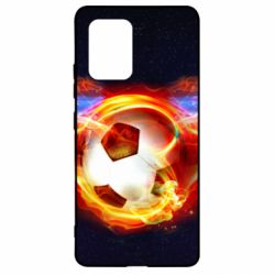 Чехол для Samsung S10 Lite Soccer ball on fire in space - PrintSalon