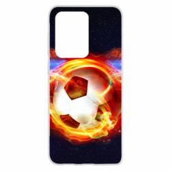 Чехол для Samsung S20 Ultra Soccer ball on fire in space - PrintSalon