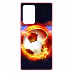 Чехол для Samsung Note 20 Ultra Soccer ball on fire in space - PrintSalon