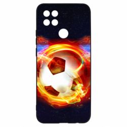Чехол для Oppo A15s/A15 Soccer ball on fire in space