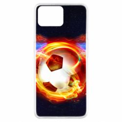 Чехол для Oppo A73 Soccer ball on fire in space - PrintSalon