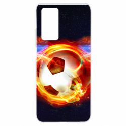 Чехол для Xiaomi Mi 10T/10T Pro Soccer ball on fire in space - PrintSalon
