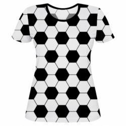 Женская футболка 3D Soccer ball texture - PrintSalon