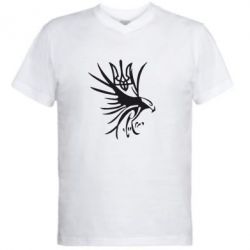 Чоловіча футболка з V-подібним вирізом Сокіл та герб України