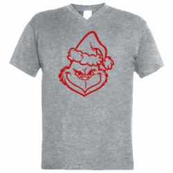 Мужская футболка  с V-образным вырезом Сolor Grinch - PrintSalon