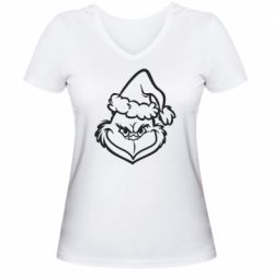 Женская футболка с V-образным вырезом Сolor Grinch - PrintSalon