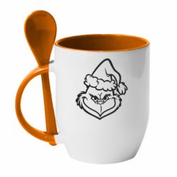Чашка с ложкой Сolor Grinch - PrintSalon