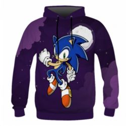 Мужское 3D худи Sonic in space-PrintSalon Мужское 3D худи Sonic in space