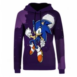 Женское 3D худи Sonic in space