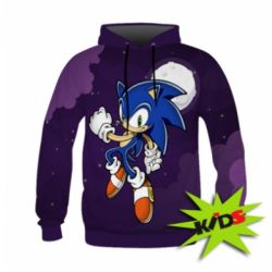 Детское 3D худи Sonic in space - PrintSalon