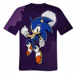 Мужская футболка 3D Sonic in space - PrintSalon