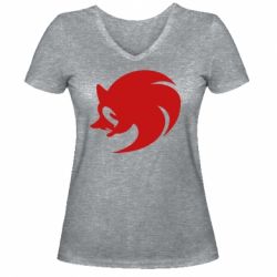Жіноча футболка з V-подібним вирізом Sonic logo - PrintSalon