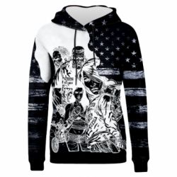 Жіноче 3D худі Sons of anarchy logo-PrintSalon Жіноче 3D худі Sons of anarchy logo