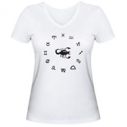 Женская футболка с V-образным вырезом сорпион 4 - PrintSalon