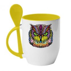 Чашка з ложкою Сова Совентьєвна - PrintSalon