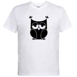 Мужская футболка  с V-образным вырезом Сова - PrintSalon