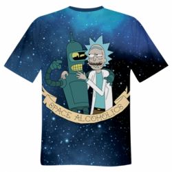 Мужская футболка 3D Space alcoholics 2-PrintSalon Мужская футболка 3D Space alcoholics 2