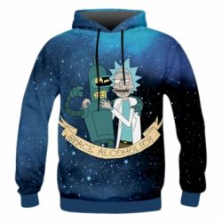 Чоловіче 3D худі Space alcoholics 2 - PrintSalon