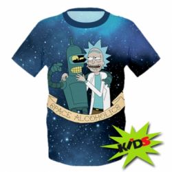 Дитяча 3D футболка Space alcoholics 2 - PrintSalon