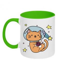 Чашка двухцветная 320ml Space Cat - PrintSalon
