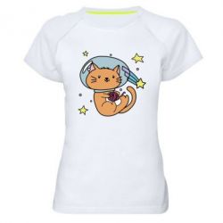 Женская футболка для спорта Space Cat - PrintSalon