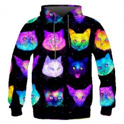 Чоловіче 3D худі Space Cats