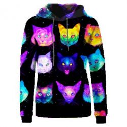 Жіноче 3D худі Space Cats