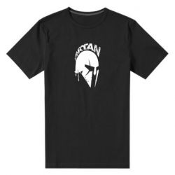 Мужская футболка премиум Spartan minimalistic helmet - PrintSalon