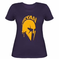 Женская футболка Spartan minimalistic helmet - PrintSalon