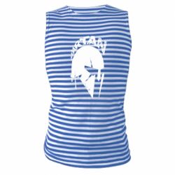 Майка-тельняшка Spartan minimalistic helmet - PrintSalon