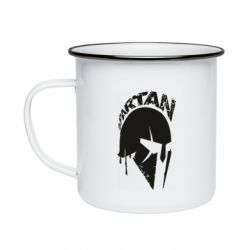 Кружка эмалированная Spartan minimalistic helmet - PrintSalon