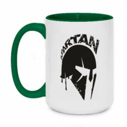 Чашка двухцветная 420ml Spartan minimalistic helmet - PrintSalon