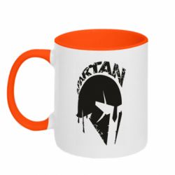 Чашка двухцветная 320ml Spartan minimalistic helmet - PrintSalon