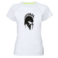 Женская футболка для спорта Spartan minimalistic helmet - PrintSalon