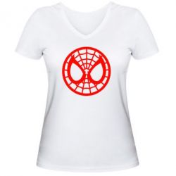Жіноча футболка з V-подібним вирізом Спайдермен лого - PrintSalon