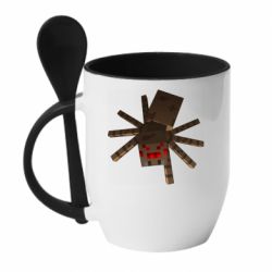 Чашка с ложкой Spider from Minecraft - PrintSalon