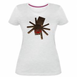 Женская премиум футболка Spider from Minecraft - PrintSalon