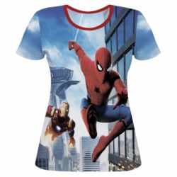 Жіноча 3D футболка Spiderman and Ironman - PrintSalon