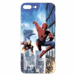 Чохол для iPhone 7 Plus Spiderman and Ironman - PrintSalon