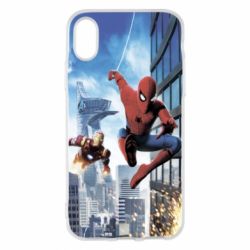Чохол для iPhone X/Xs Spiderman and Ironman