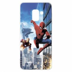 Чохол для Samsung A8 2018 Spiderman and Ironman - PrintSalon