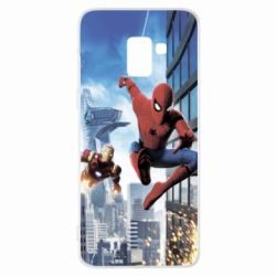 Чохол для Samsung A8+ 2018 Spiderman and Ironman - PrintSalon