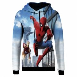 Жіноче 3D худі Spiderman and Ironman-PrintSalon Жіноче 3D худі Spiderman and Ironman